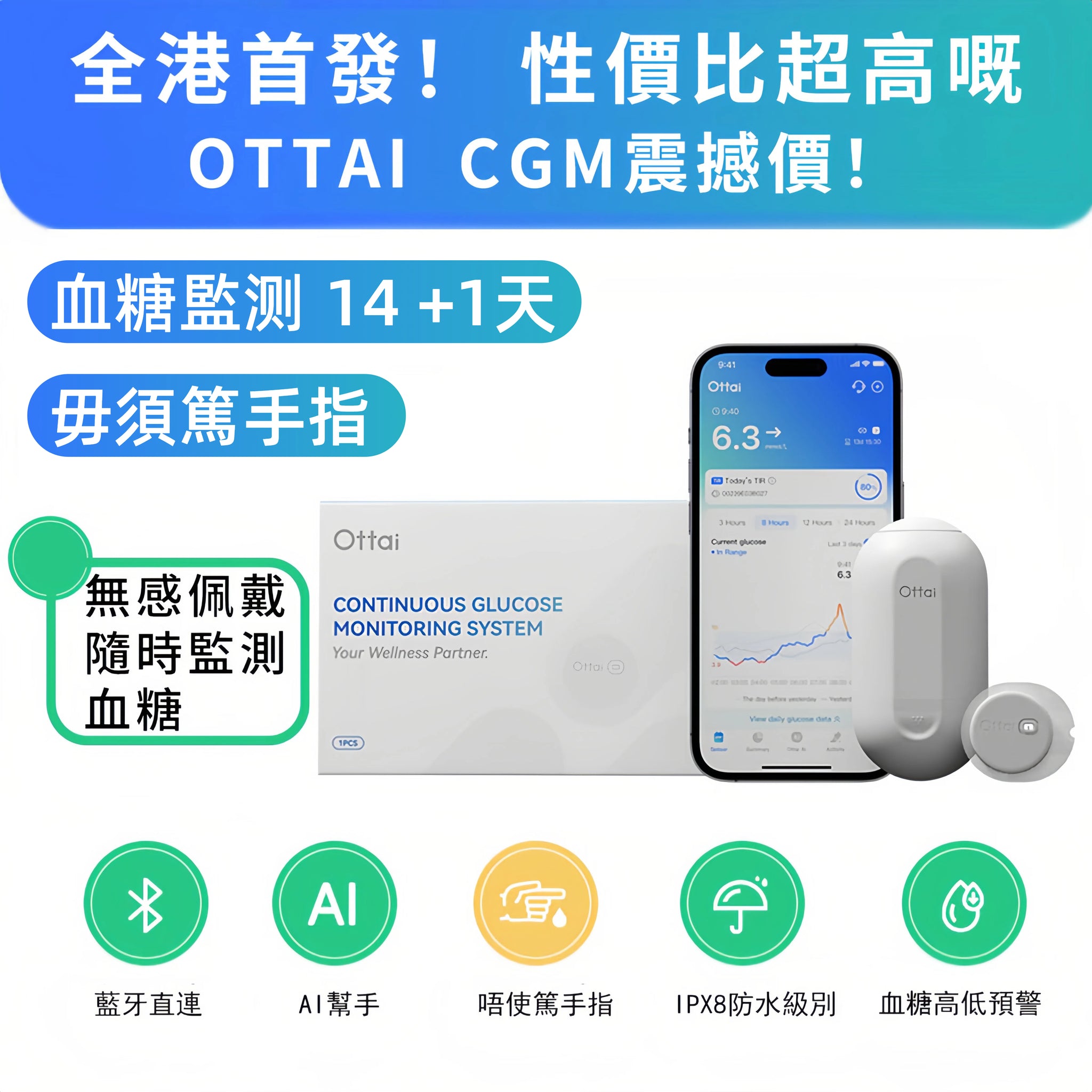 1盒 歐態CGM Sensor